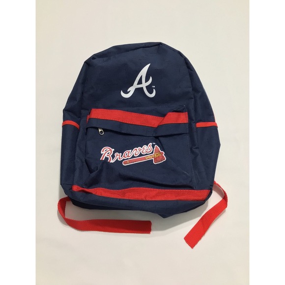MLB Other - Atlanta Braves MLB Navy Blue Red Canvas Backpack School Travel Bag Tomahawk Logo